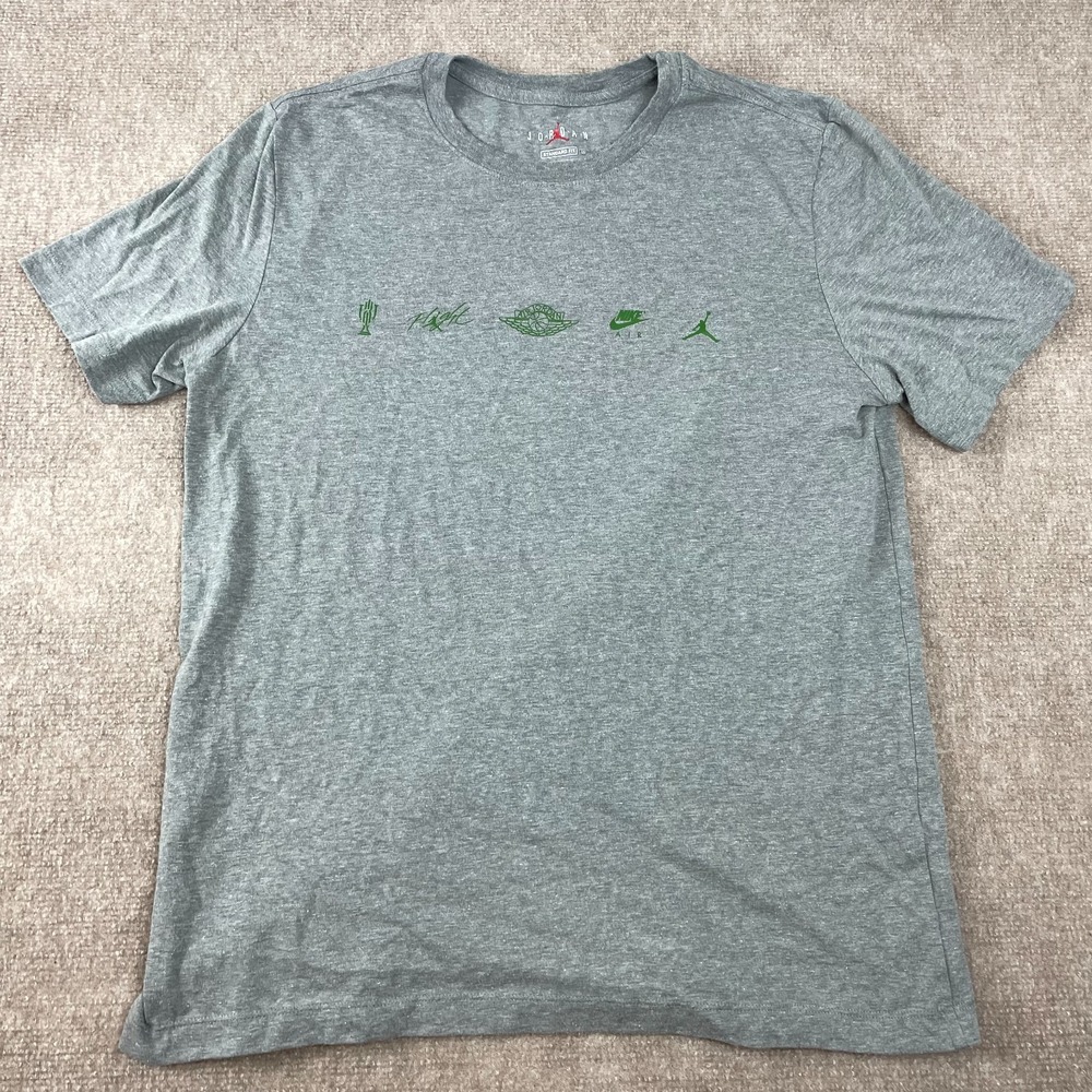 Nike Air Jordan Welcome To The Family T-Shirt Men Large Gray Cotton Standard Fit